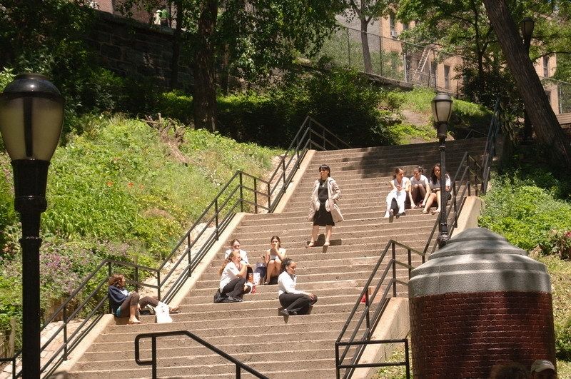 Jackie Robinson Park , People Lounging on the Stairs